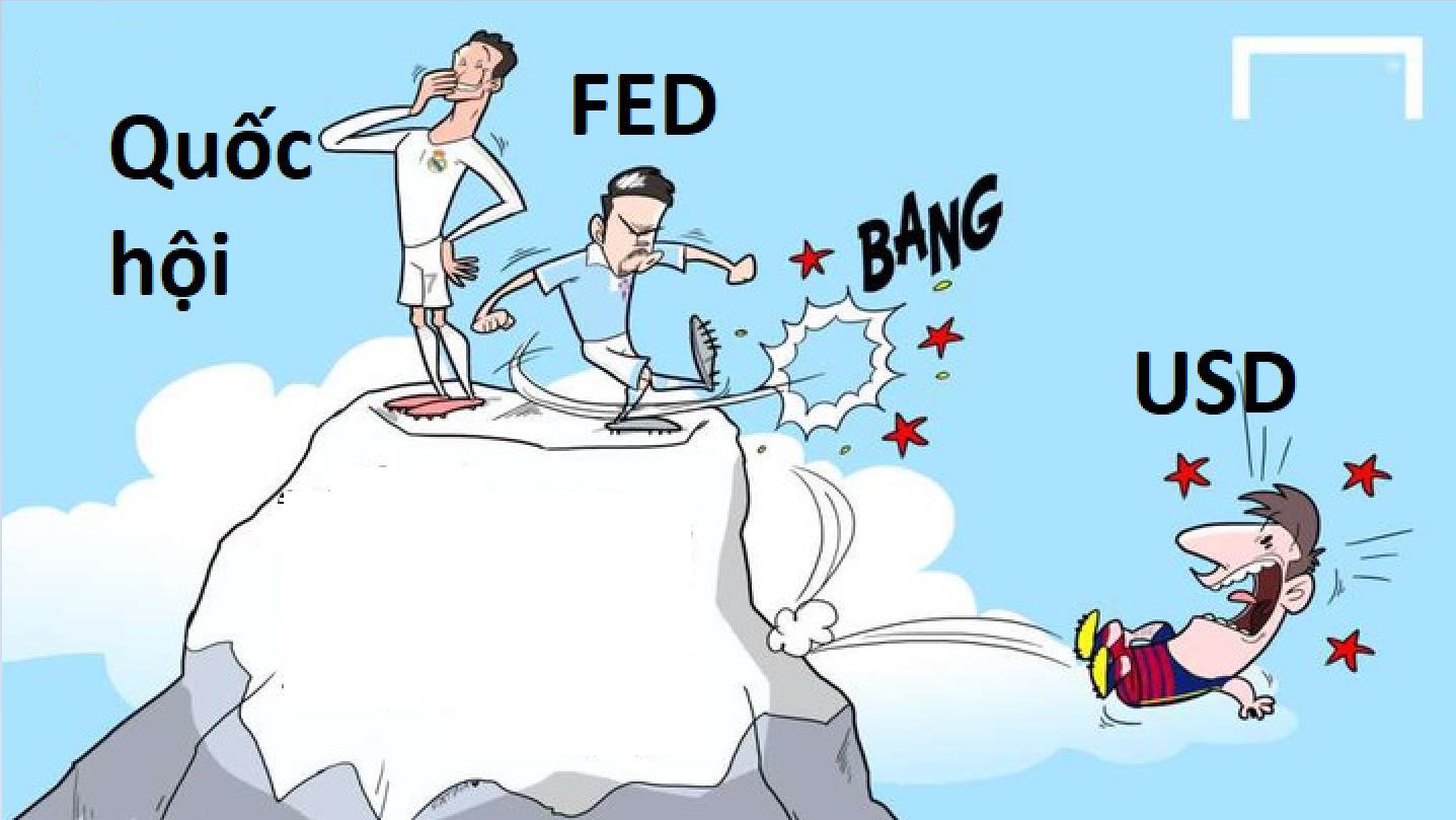 Mỹ: Quốc hội và Fed thi nhau đẩy USD xuống vực sâu