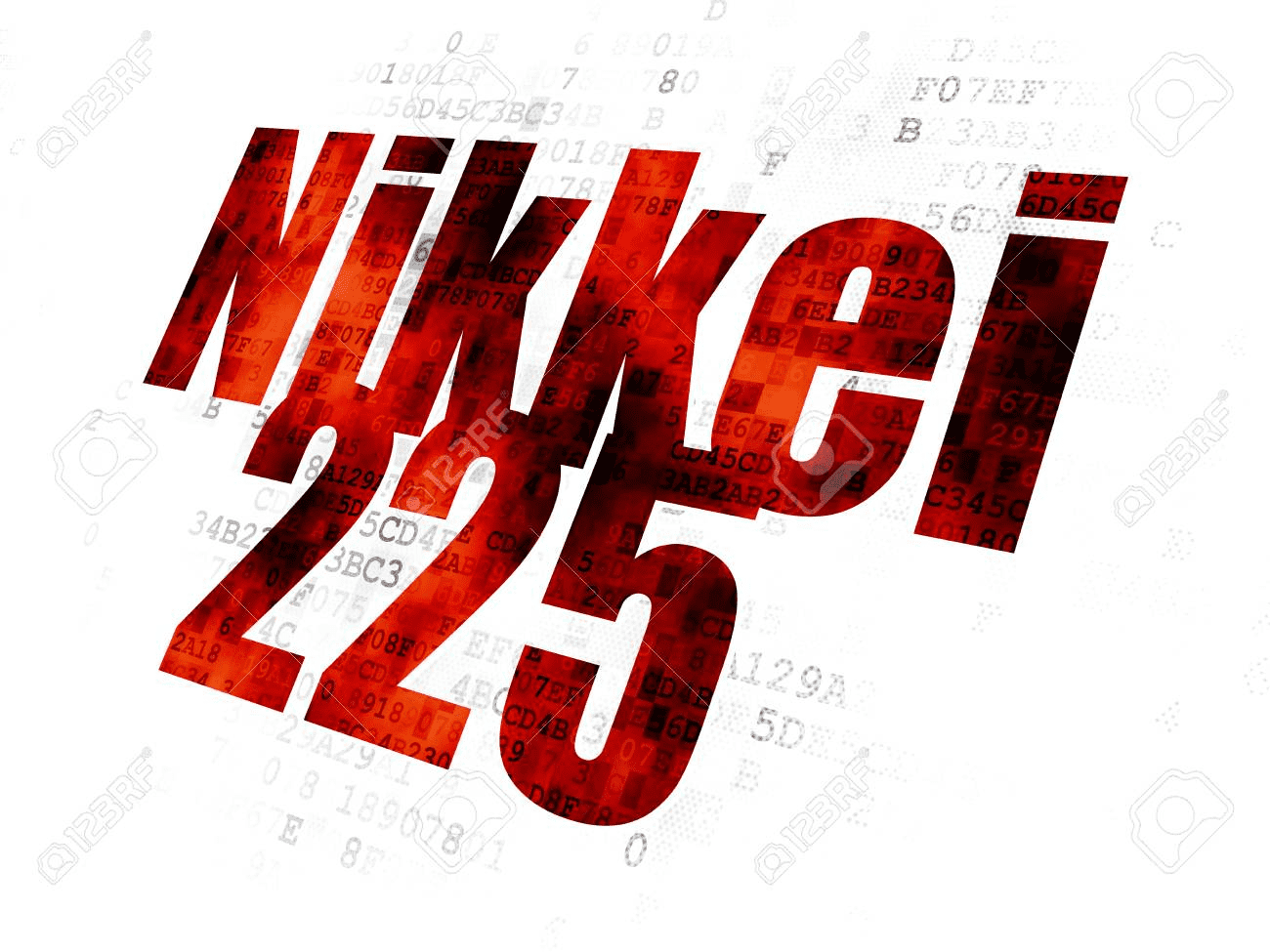 Stock Market Indexes Concept: Pixelated Red Text Nikkei 225 On.. Stock  Photo, Picture And Royalty Free Image. Image 98027458.
