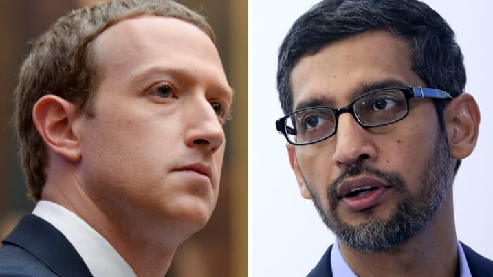 CEO Facebook Mark Zuckerberg và CEO Google Sundar Pichai
