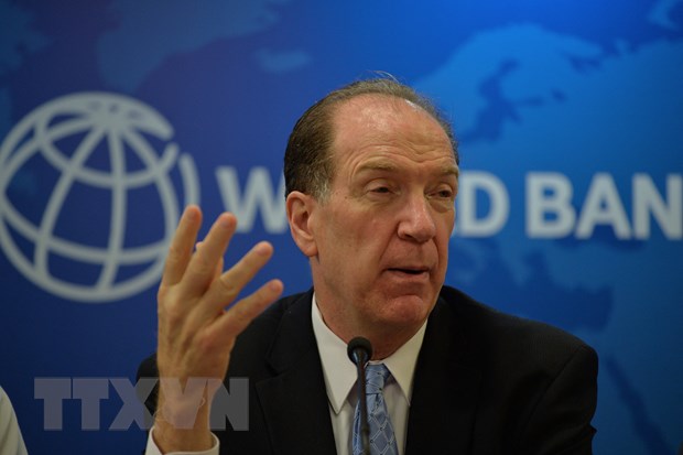 Chủ tịch Ngân hàng Thế giới David Malpass tại cuộc họp báo ở New Delhi, Ấn Độ. Ảnh: AFP/TTXVN.