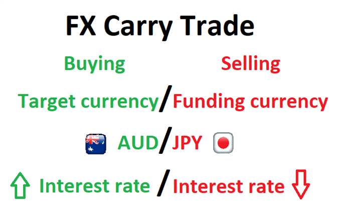 Currency carry trade infographic
