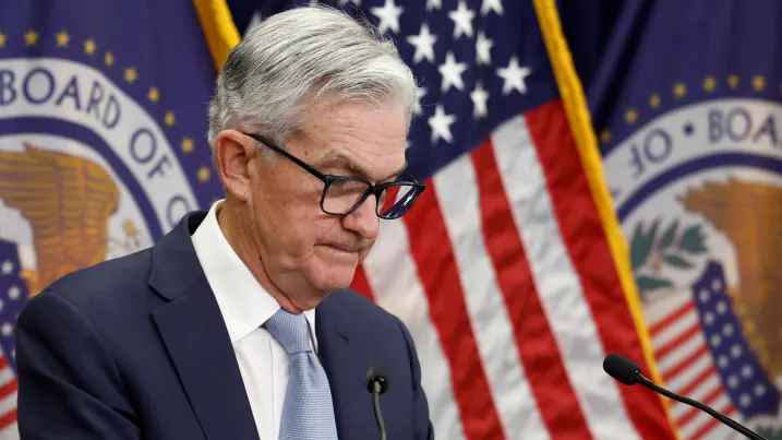 Federal Reserve Board Chairman Jerome Powell holds a news conference following the announcement that the Federal Reserve raised interest rates by half a percentage point, at the Federal Reserve Building in Washington, U.S., December 14, 2022.
