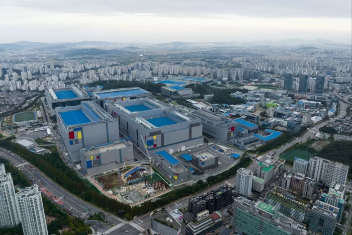 Aerial view of the Samsung semiconductor plant in Hwaseong, South Korea