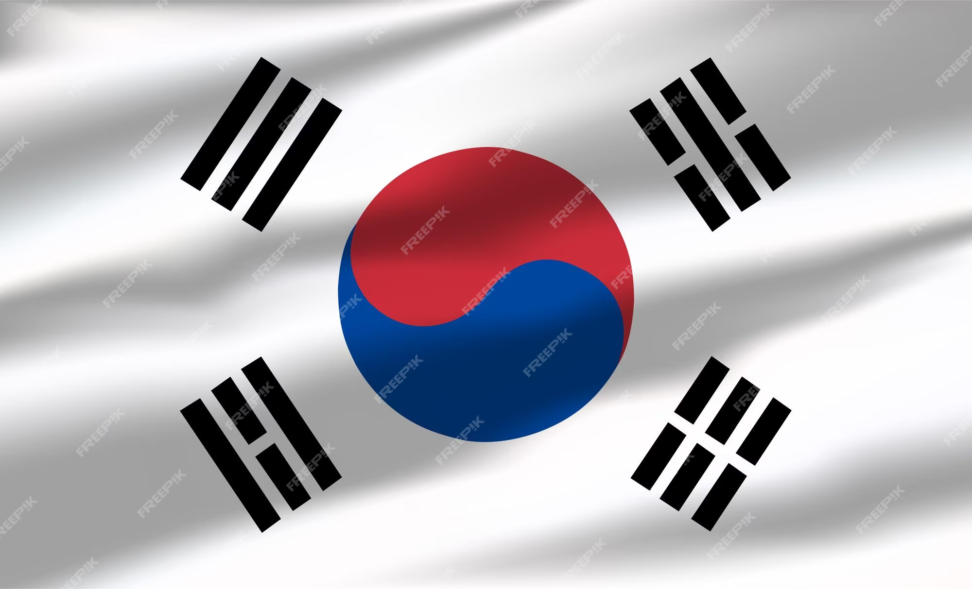 Premium Vector | Vector south korea flag waving realistic flowing flags
