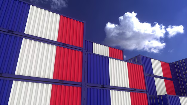 Premium Photo | France flag containers are located at the container  terminal. france export or import concept, 3d rendering.